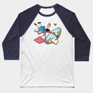 Through the Looking Glass with a Good Book Baseball T-Shirt